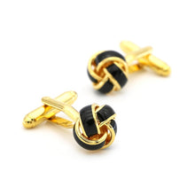 Load image into Gallery viewer, Free shipping Black Cufflinks for men fashion knot design top quality copper hotsale cufflinks whoelsale&amp;retail