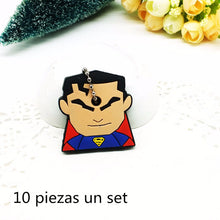 Load image into Gallery viewer, 10 PCS a SET  animal keychain cartoon key chain Anime Mario Garfield keycover super her key caps Children Car Keychain