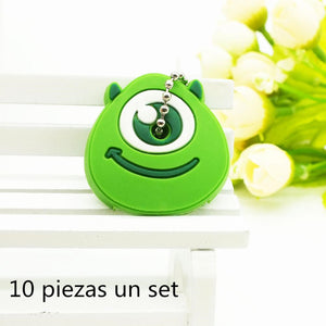 10 PCS a SET  animal keychain cartoon key chain Anime Mario Garfield keycover super her key caps Children Car Keychain