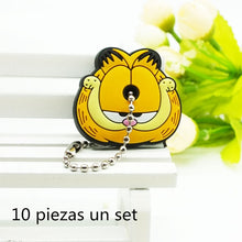 Load image into Gallery viewer, 10 PCS a SET  animal keychain cartoon key chain Anime Mario Garfield keycover super her key caps Children Car Keychain
