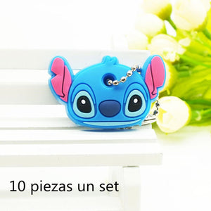 10 PCS a SET  animal keychain cartoon key chain Anime Mario Garfield keycover super her key caps Children Car Keychain