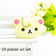 Load image into Gallery viewer, 10 PCS a SET  animal keychain cartoon key chain Anime Mario Garfield keycover super her key caps Children Car Keychain