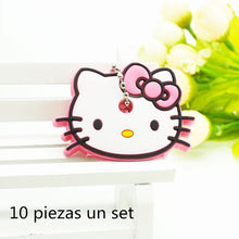 Load image into Gallery viewer, 10 PCS a SET  animal keychain cartoon key chain Anime Mario Garfield keycover super her key caps Children Car Keychain