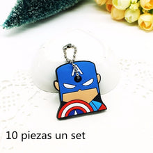 Load image into Gallery viewer, 10 PCS a SET  animal keychain cartoon key chain Anime Mario Garfield keycover super her key caps Children Car Keychain